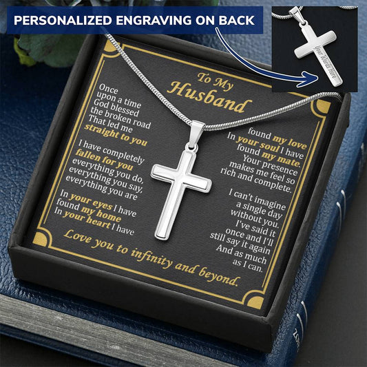 For Husband - As Much As I Can - Cross Customize Engraved Cross Necklace