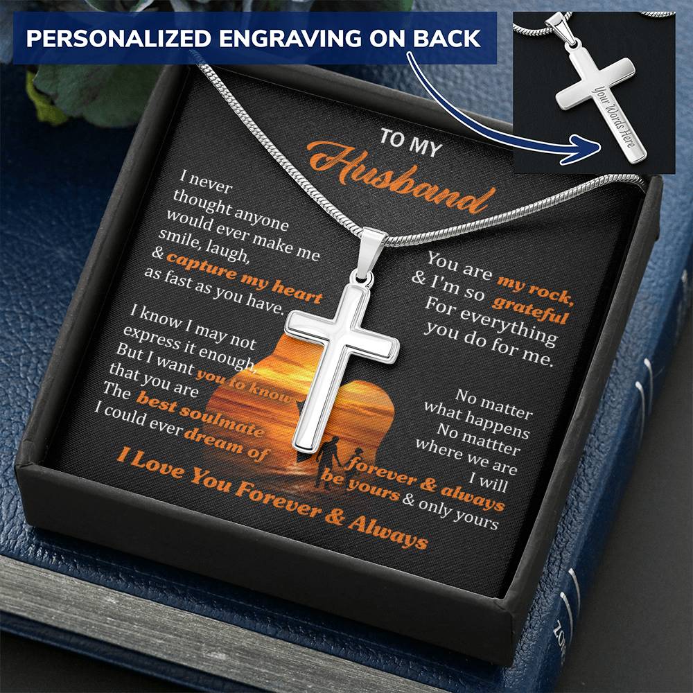 For Husband - Everything You Do For Me - Cross Customize Engraved Cross Necklace