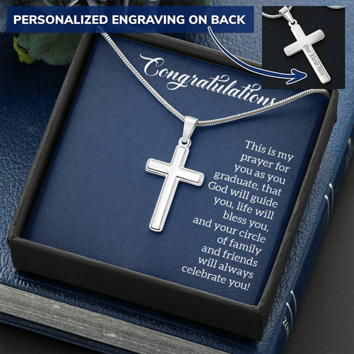 Customised Name Pendant In A Cross For Graduating Best Friend Customize Engraved Cross Necklace