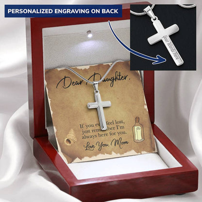 Feel Lost Love Mom - Cross Necklace New Arrival Customize Engraved Cross Necklace