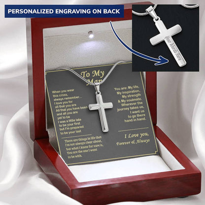 To My Man Cross Necklace 1 Customize Engraved Cross Necklace