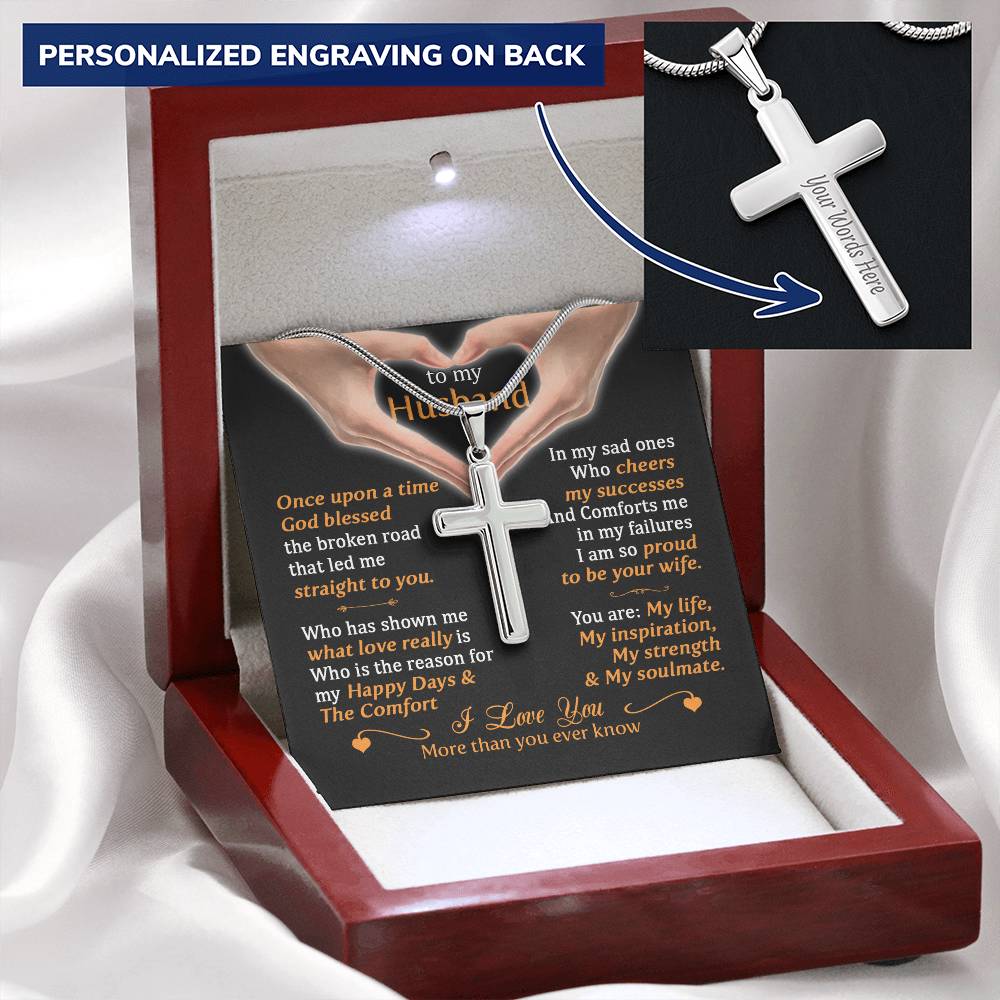 For Husband - What Love Really Is - Cross Customize Engraved Cross Necklace