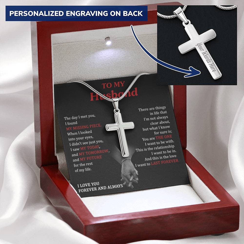For Husband - My Future - Cross 1 Customize Engraved Cross Necklace
