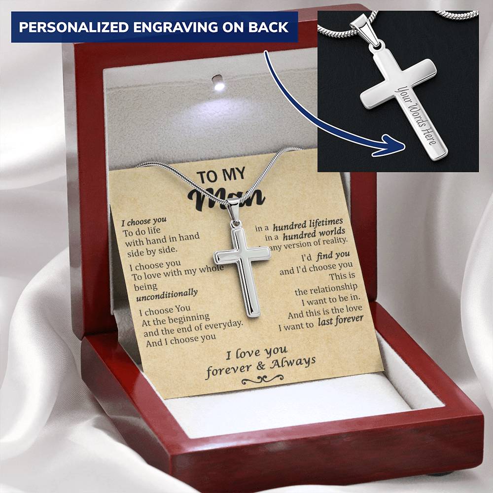 For Your Man - Hundred Lifetimes - Cross Customize Engraved Cross Necklace
