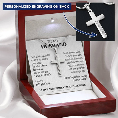 For Husband - Your Jokes 2 - Cross Customize Engraved Cross Necklace