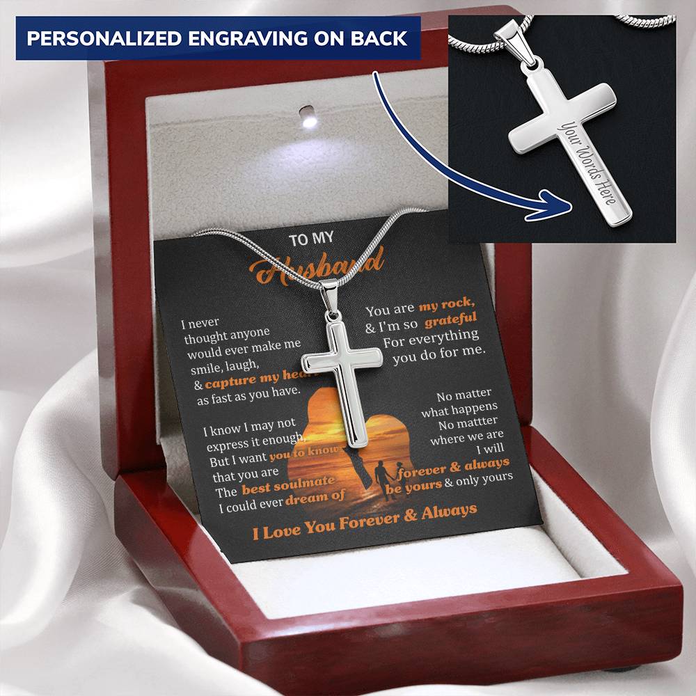 For Husband - Everything You Do For Me - Cross Customize Engraved Cross Necklace