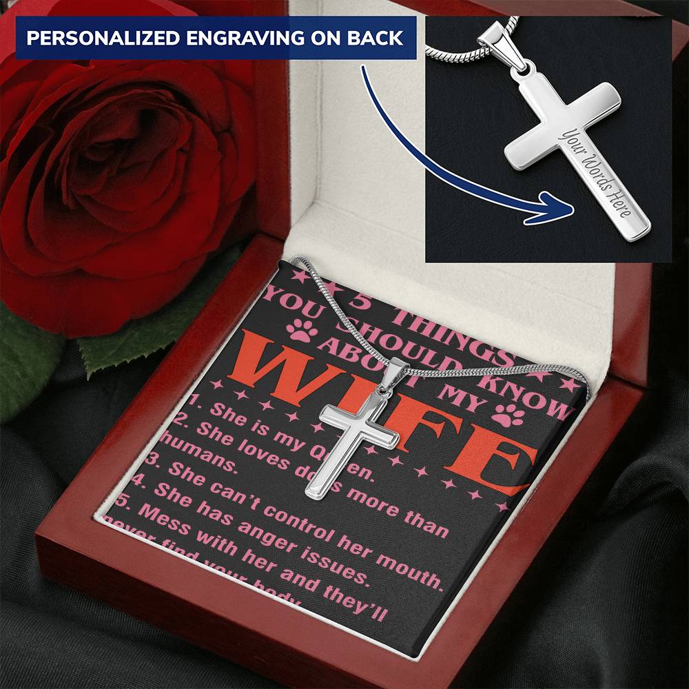 5 Things You Should Know About My Wife Customize Engraved Cross Necklace