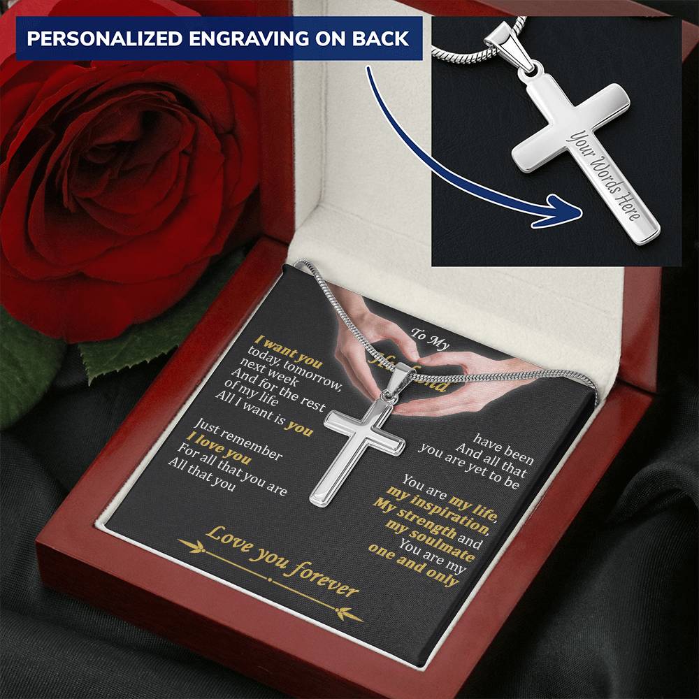 For Husband - My One And Only - Cross Customize Engraved Cross Necklace