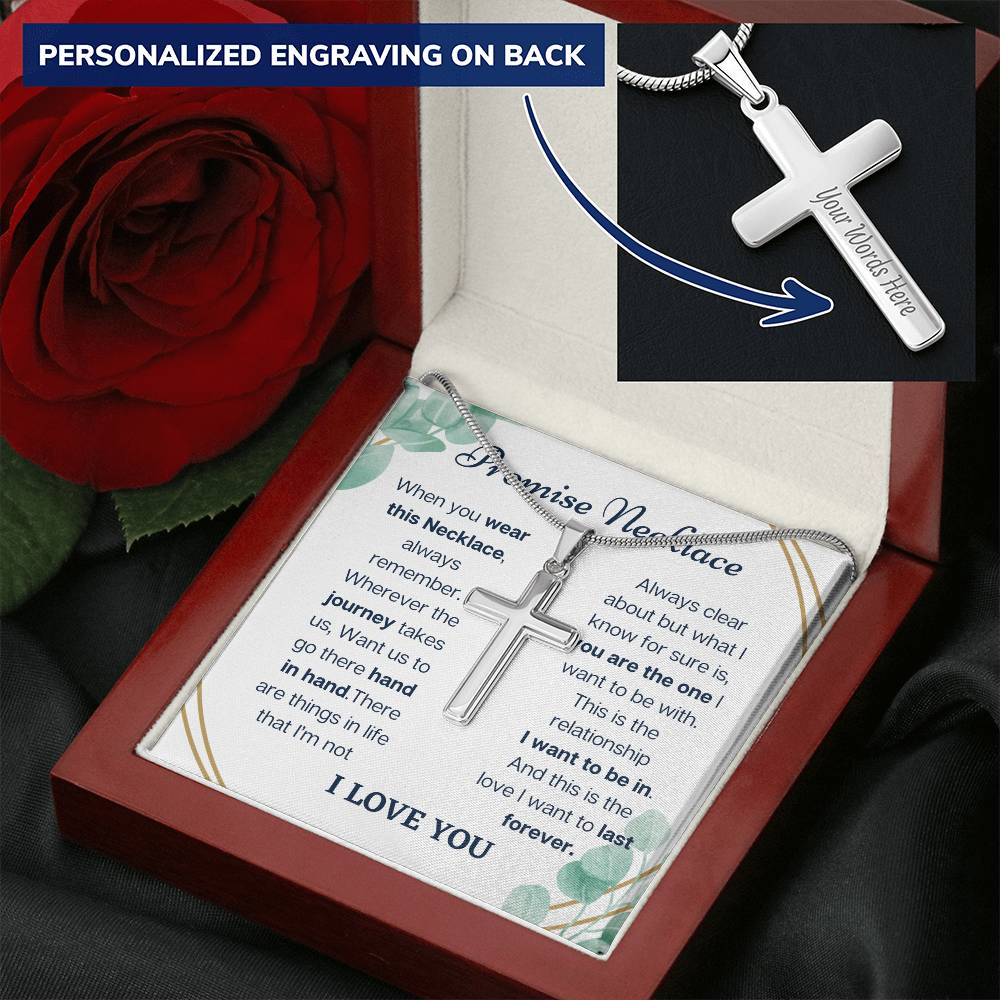 To My Soulmate - Promise Necklace Customize Engraved Cross Necklace
