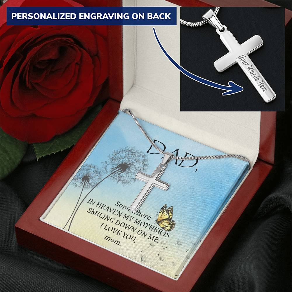 Dad - The Years May Pass But Still You Stay - Necklace 1 Customize Engraved Cross Necklace