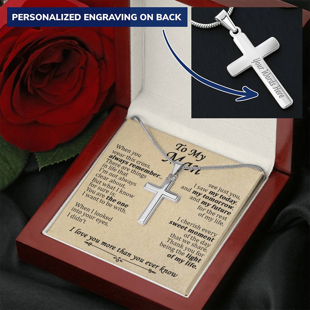 For Your Man - Sweet Moment - Cross Customize Engraved Cross Necklace