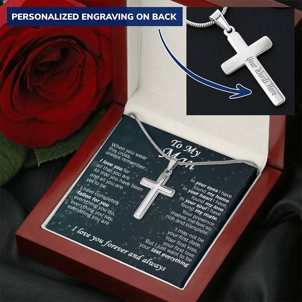 For Your Man - Yet To Be - Cross Customize Engraved Cross Necklace