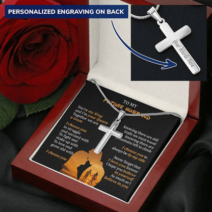 For Future Husband - I Love You Forever - Cross Customize Engraved Cross Necklace