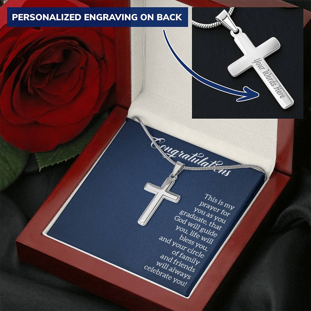 Customised Name Pendant In A Cross For Graduating Best Friend Customize Engraved Cross Necklace