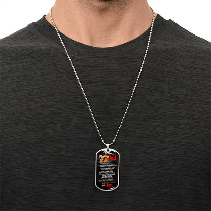 To My Dad Necklace, Love You My Whole Life, Dad Gift, Dad Birthday Gift, Daughter To Dad Gift, Present For Dad - Army Tag Necklace, Dog Tag Necklace