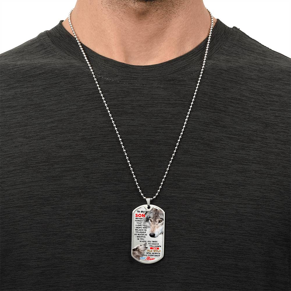 Gift For Son - Premium Dog Tag From Mom - Army Tag Necklace, Dog Tag Necklace