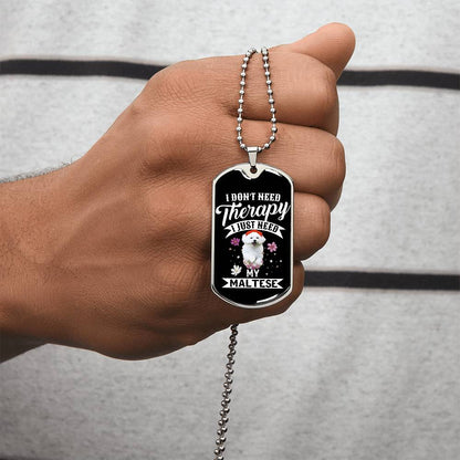 I Love Maltese - Army Tag Necklace, Dog Tag Necklace