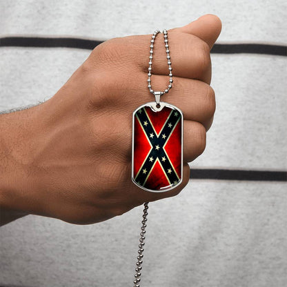 North Carolina State Flag - Army Tag Necklace, Dog Tag Necklace