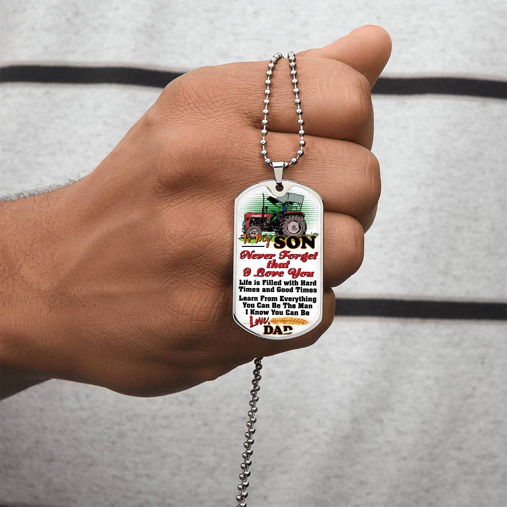 Farmer's Son - Premium Dog Tag - Army Tag Necklace, Dog Tag Necklace
