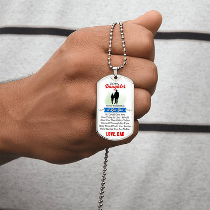 To My Daughter Dog Tag Necklace, Gift For Daughter From Mom And Dad, Daughter Gift From Parents, Daughter Gifts - Army Tag Necklace, Dog Tag Necklace