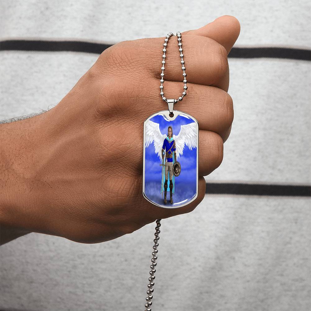 Archangel Michael Dog Tag - Army Tag Necklace, Dog Tag Necklace
