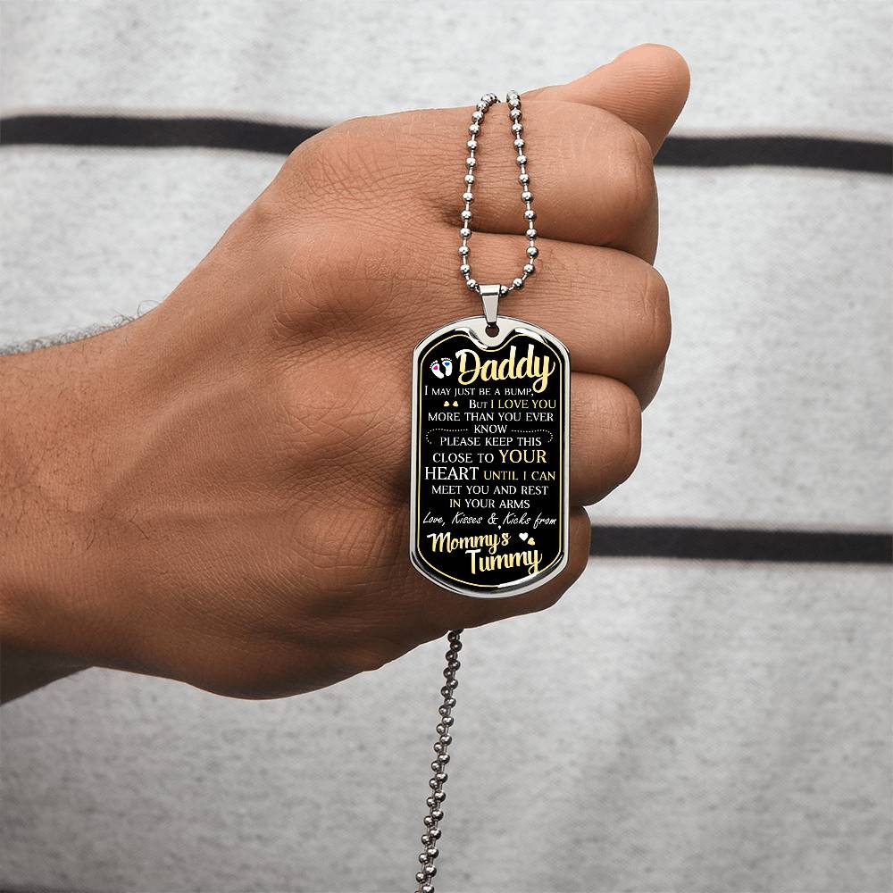 Collection Dad - Bump Gift For Dad - Army Tag Necklace, Dog Tag Necklace