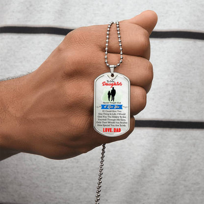 Gift For Daughter - Premium Dog Tag From Dad - Army Tag Necklace, Dog Tag Necklace