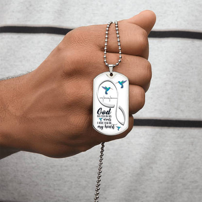 Hummingbird Necklace Mother's Day Gift, Hummingbird Jewellery, Bird Necklace, Gift For Her, Dainty Minimalist Jewellery - Army Tag Necklace, Dog Tag Necklace