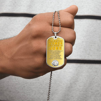 Talented Women Are Born In June Luxury Necklace With Dog Tag Gold - Army Tag Necklace, Dog Tag Necklace