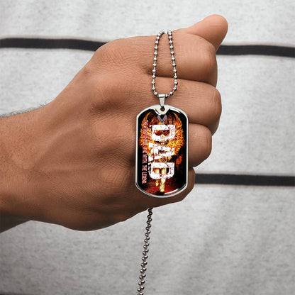 Dad The Firefighter The Myth The Legend - Army Tag Necklace, Dog Tag Necklace
