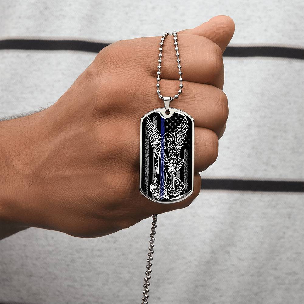 Saint Michael The Archangel Medallion - Dog Tag, Wear It For Courage And Protection, Personalized Archangel Saint Michael Necklace - Army Tag Necklace, Dog Tag Necklace