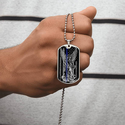 Saint Michael The Archangel Medallion - Dog Tag, Wear It For Courage And Protection, Personalized Archangel Saint Michael Necklace - Army Tag Necklace, Dog Tag Necklace