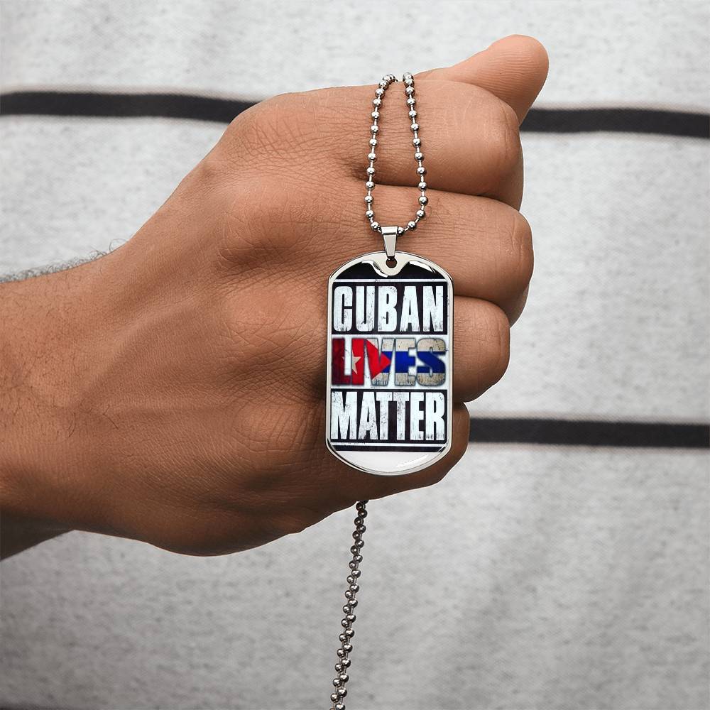 Cuban Lives Matter - Army Tag Necklace, Dog Tag Necklace