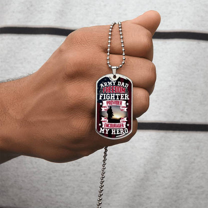 Collection Dad - Army Freedom - Dog Tag Necklace - Army Tag Necklace, Dog Tag Necklace