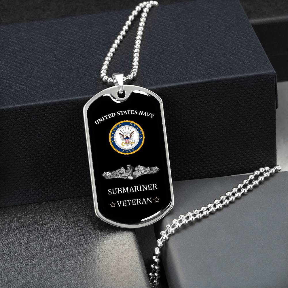 United States Navy - Submariner - Army Tag Necklace, Dog Tag Necklace