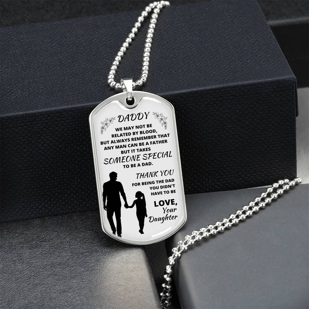 My Father My Hero - Luxury Dog Tag Gift For Dad Daddy Christmas Gift Daddy Necklace Daddy Luxury Dog Tag Daddy Necklace - Army Tag Necklace, Dog Tag Necklace