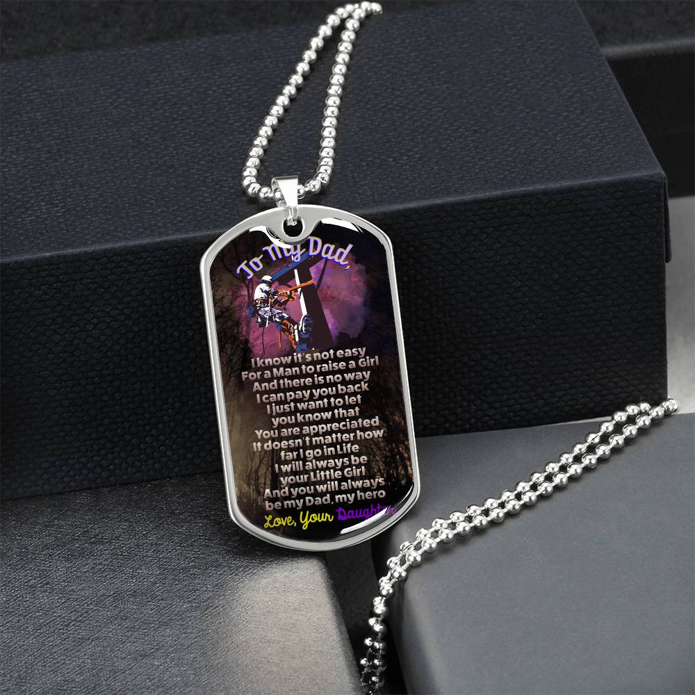 Gift For Electrician Dad - Electrician Dad Gift - Necklace For Electrician Dad - Fathers Day - Dad Dog Tag Necklace - Army Tag Necklace, Dog Tag Necklace
