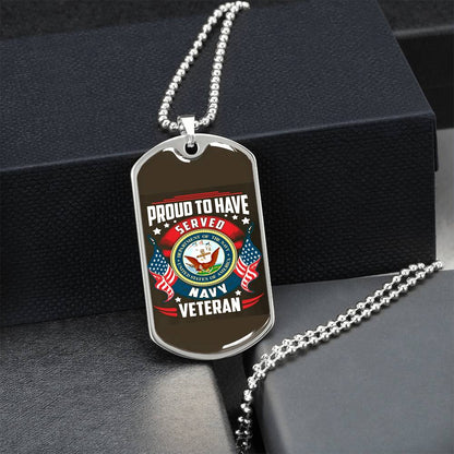 Navy Veteran Dog Tag - Army Tag Necklace, Dog Tag Necklace