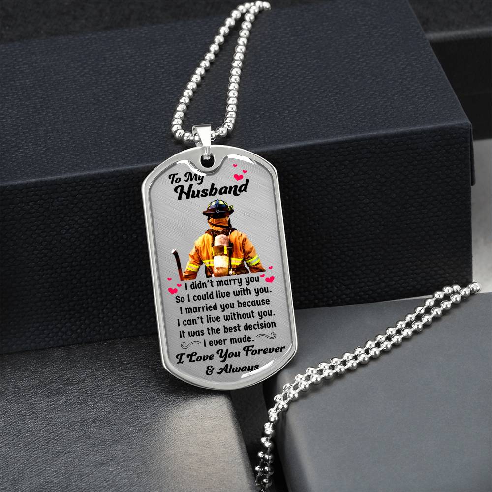 Gift For Firefighter - Premium Dog Tag - Army Tag Necklace, Dog Tag Necklace