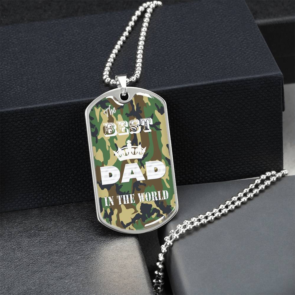 To My Best Dad In The World - Army Tag Necklace, Dog Tag Necklace