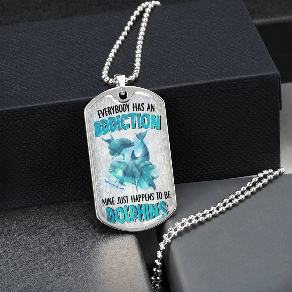 Dolphins1@ - Army Tag Necklace, Dog Tag Necklace