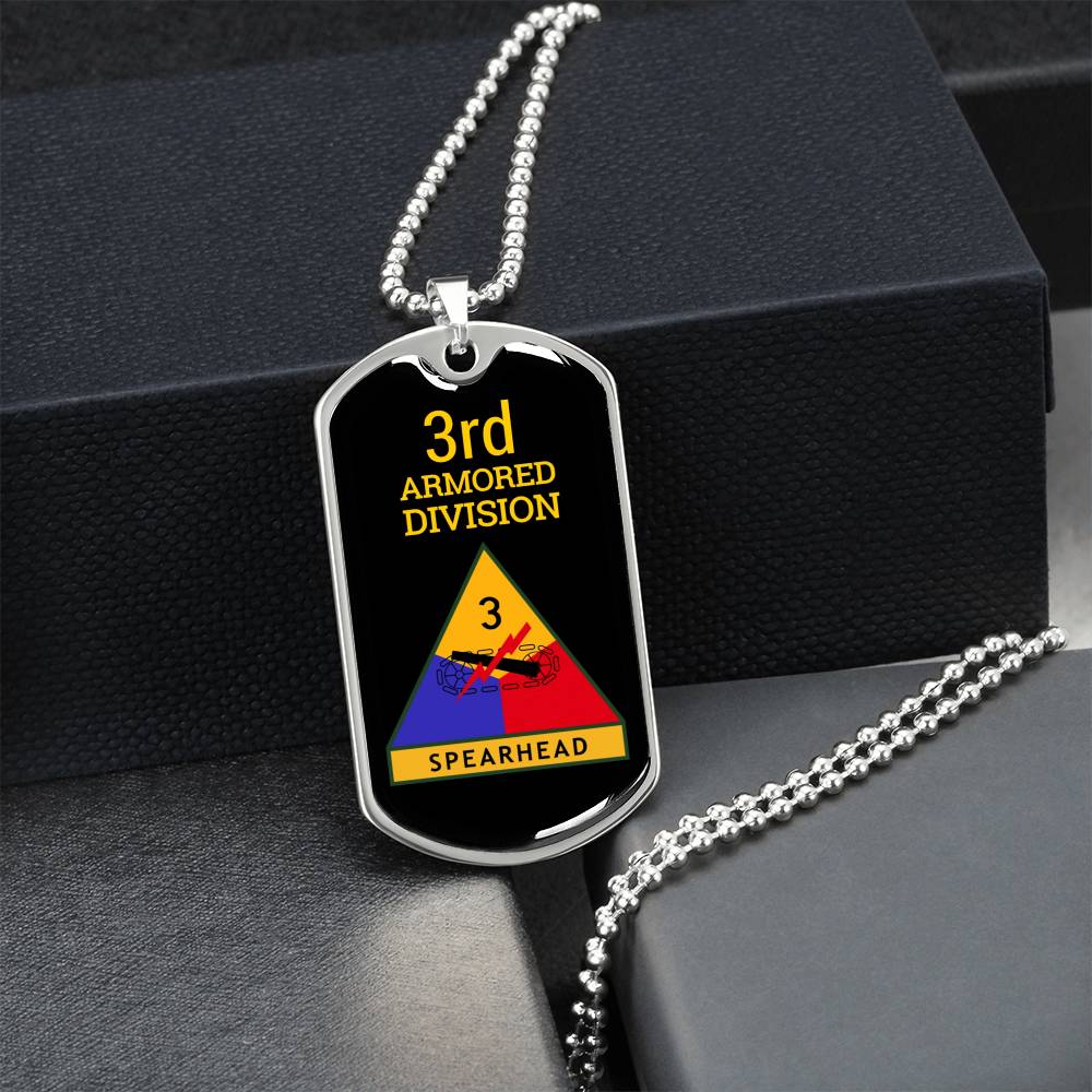 Gorgeous Dog Tag For 3Rd Armored Division - Army Tag Necklace, Dog Tag Necklace