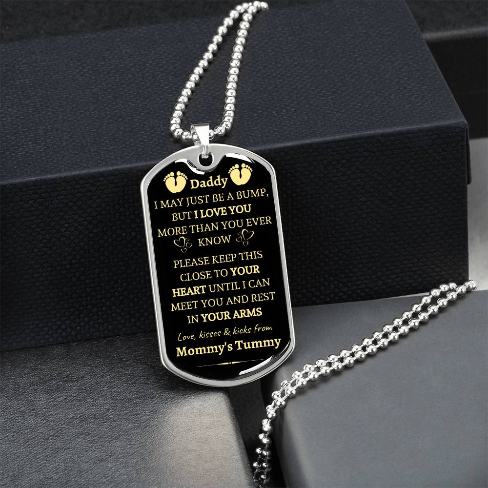 Daddy, I Love You More Than You Ever Know - Dad To Be Necklace - Army Tag Necklace, Dog Tag Necklace