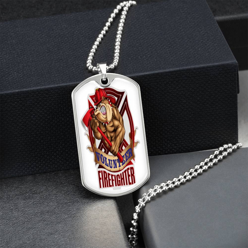 Best Gift For Firefighter Who Is A Pitbull Lover - Army Tag Necklace, Dog Tag Necklace