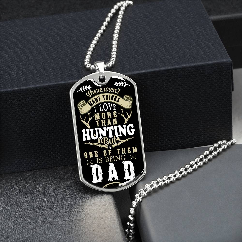 Dogtag Necklace For Hunting Dad - Army Tag Necklace, Dog Tag Necklace