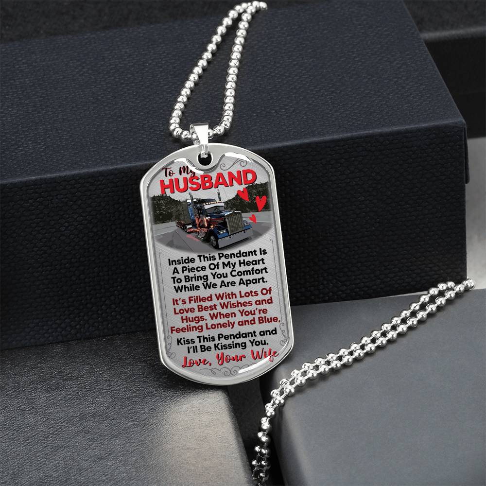 Gift For Trucker- Premium Dog Tag - Army Tag Necklace, Dog Tag Necklace