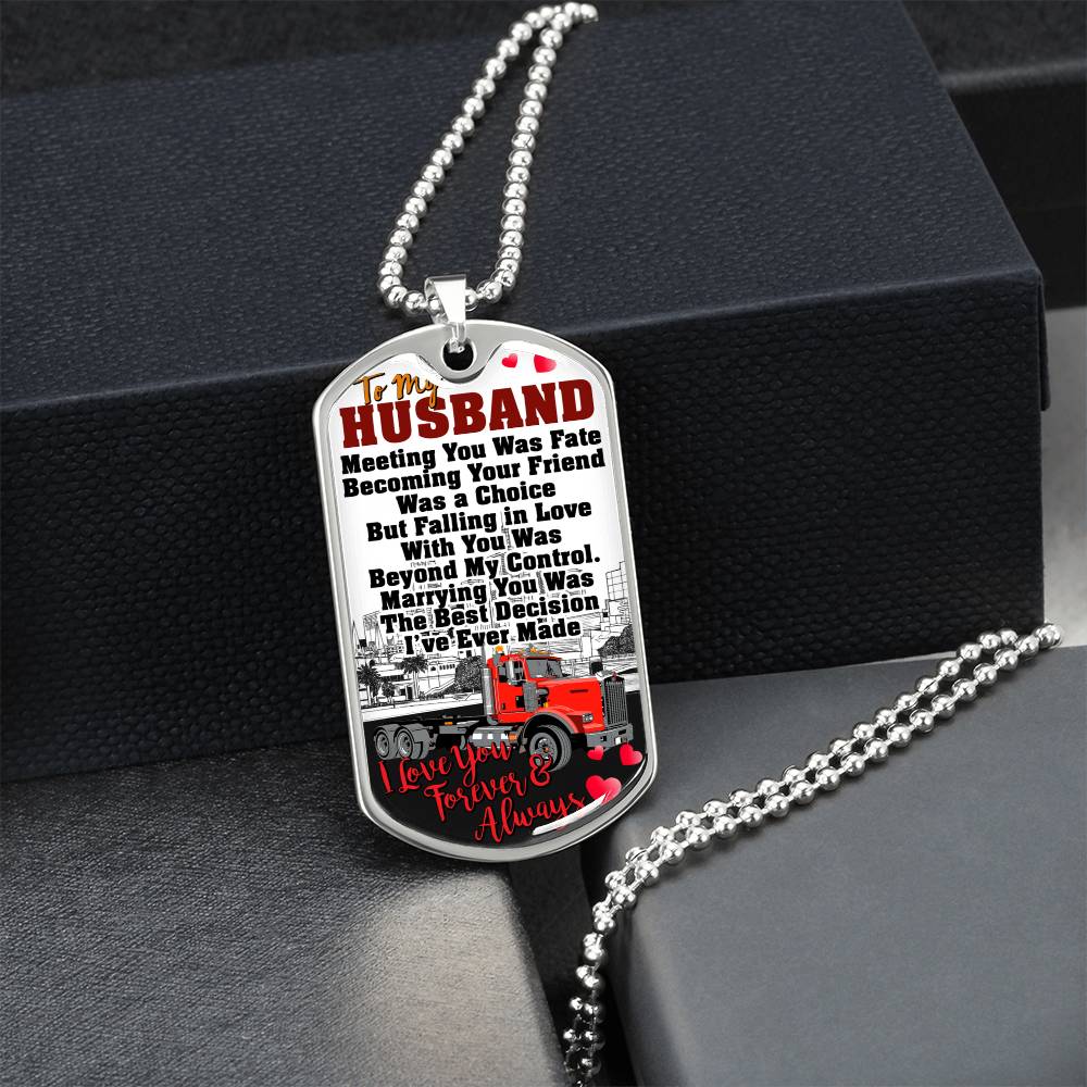 Gift For Trucker- Premium Dog Tag - Army Tag Necklace, Dog Tag Necklace