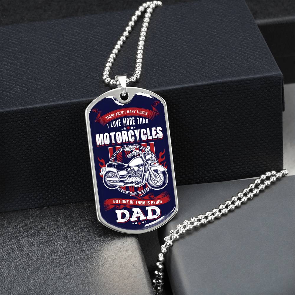 Dogtag Necklace For Bike Dad - Army Tag Necklace, Dog Tag Necklace