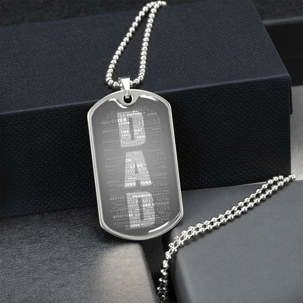 Dad Dog Tag - Army Tag Necklace, Dog Tag Necklace