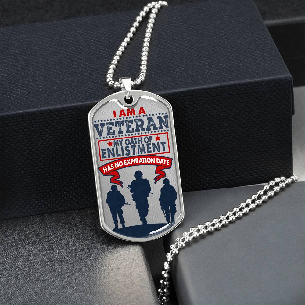 I'm A Veteran Pendant, Best Gift For Veteran, Veteran Jewelry, Veteran Necklace, Veteran Day Pendant For Us Veteran - Army Tag Necklace, Dog Tag Necklace